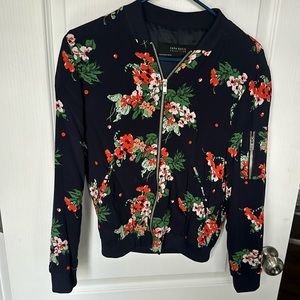 Navy Floral Zara Light Coat